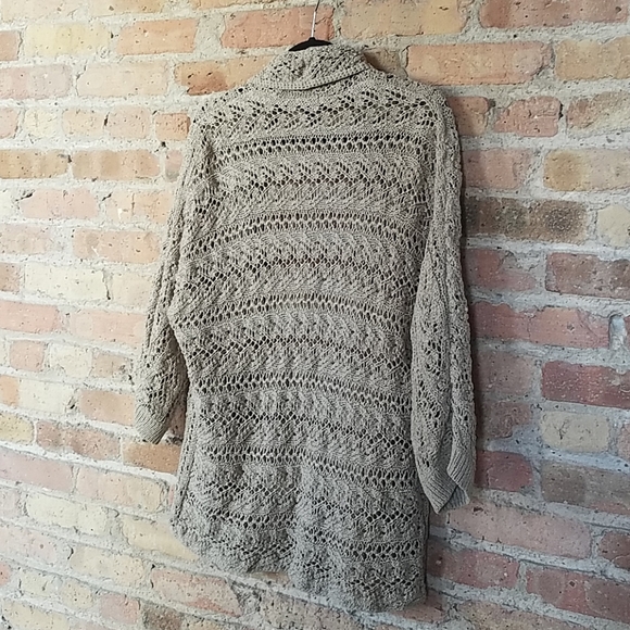 Dana Buchman Beige Crochet Open Front Sweater - XL - Picture 5 of 7